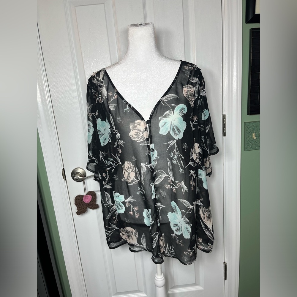 Torrid 2 (2x) sheer blouse VG Used Condition